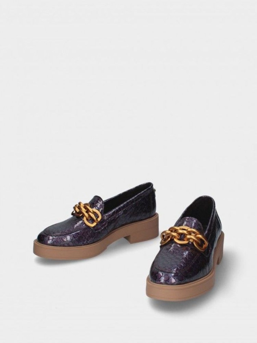 Calcado RAQUEL | Mocassim Roxo Com Plataforma Raquel 19